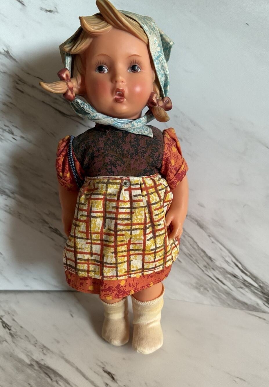 MJ Hummel Goebel Rare VTG Girl Doll, Creepy Yankee Swap, Holiday Office Gag Gift